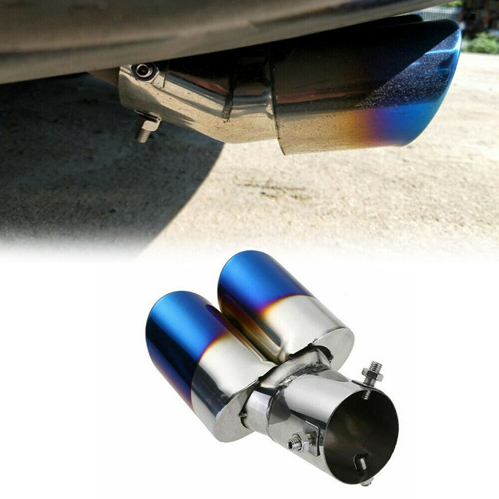 Stainless Steel Car Rear Dual Exhaust Pipe Tail Muffler Car Tip Throat Tailpipe