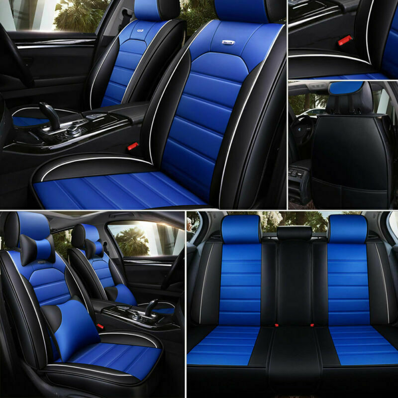 5D Car Sit Covers 5-Seats PU Leather Protector Universal Accessories Interior US