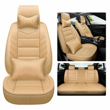 Car Seat Covers Luxury PU Leather 5-Seats Front+Rear Seat Cushions Four Seasons