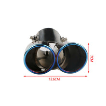 Car Rear Dual Exhaust Pipe Tail Muffler Tip Throat Stainless Steel Tailpipe Blue