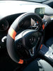 2019 Black & Orange Slip-On Style PU Steering Wheel Cover Perfect Fit Non-Slip