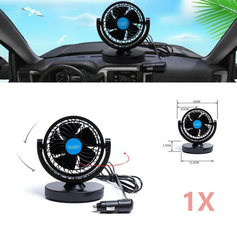 360° Rotation Low Energy Consumption Car Cooling Air Fan Silent Cooler 2 Speed