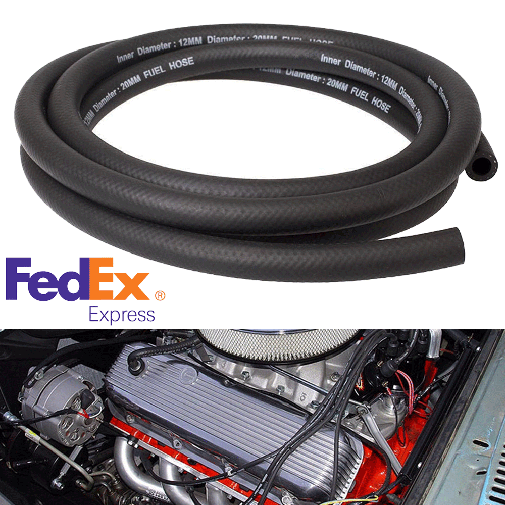 2.5M Fuel Hose Rubber Steel Car Engine Petrol Gas Oil Line Pipe 12mm ID 18mm OD