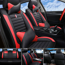 Car Seat Covers Top PU Leather Front & Rear Full Set Universal for 5-Seats Cars