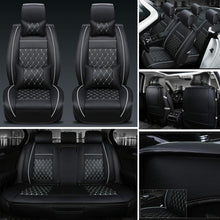 11Pcs Car Seat Cover Protector+Cushion Front & Rear Full Set PU Leather Interior