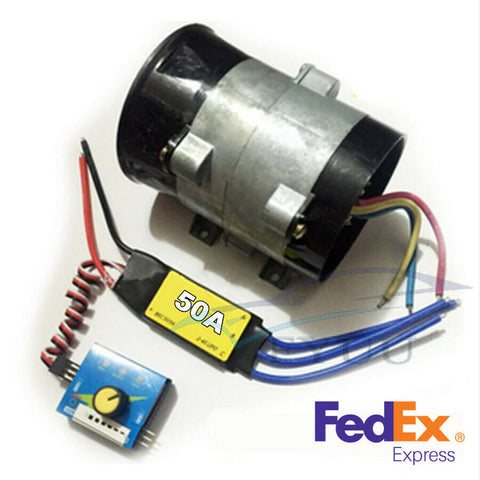 Car Electric Turbo Charger Boost Air Intake Fan + Brushless 50A ESC 52000RPM Max