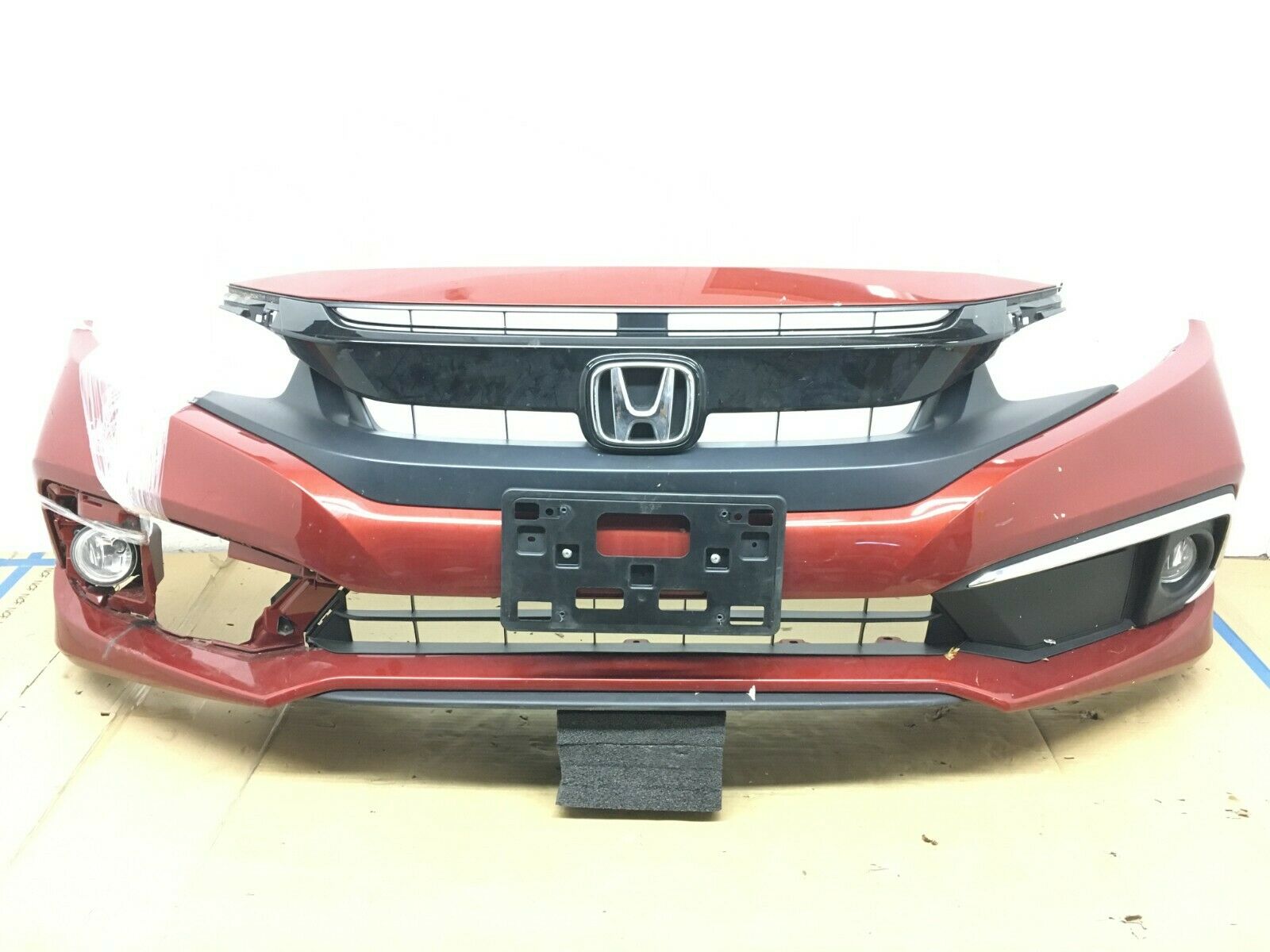 2019 2020 Honda Civic Semi Complete Front Bumper Cover Grille OEM Good 2dr