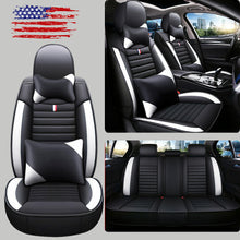 Car Seat Covers Top PU Leather Front & Rear Full Set Universal for 5-Seats Cars