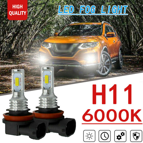 2X H11 Super Bright White LED Fog Lights For Nissan Murano Leaf Rogue Pathfinder