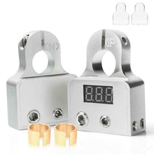 2pcs Car Digital Battery Terminal Connectors w/12V-24V Voltmeter 0/4/8 Gauge