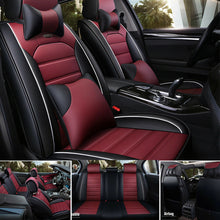 11Pcs Car Seat Cover Protector+Cushion Front & Rear Full Set PU Leather Interior