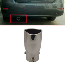 1x 63mm Silver Heart Shaped Tail Throat Exhaust Pipe Muffler Tip Car Accessories