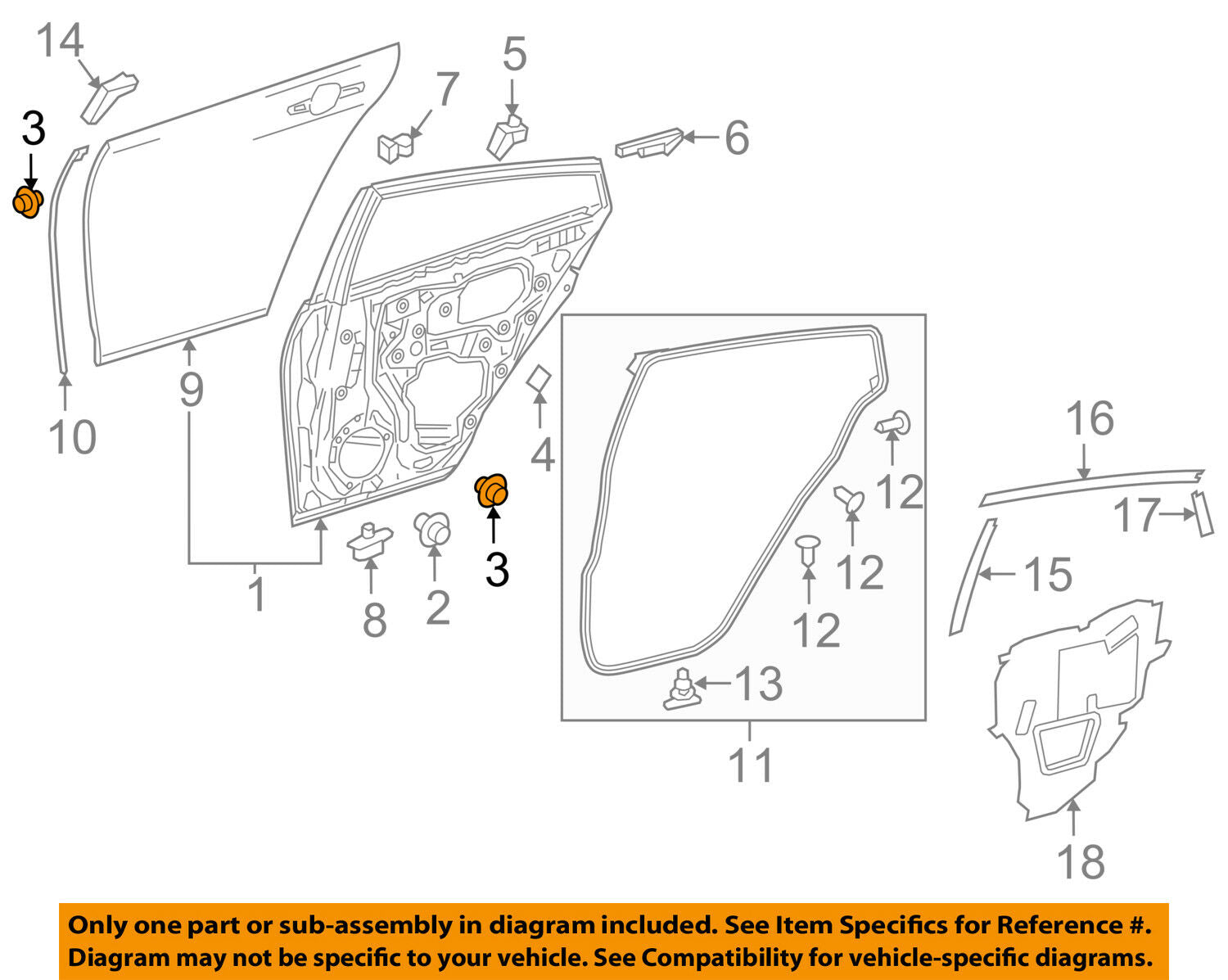 TOYOTA OEM 2018 Camry Rear Door-Door Shell Plug 9095001956