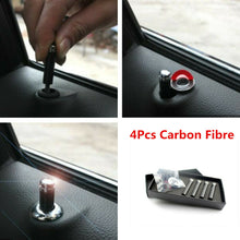 4Pcs Carbon Fibre Interior Insert Door Lock Knob Pins Kit For Car Truck SUV Auto