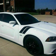 2x Black Rally Racing Car Side Hood Hash Fender Stripes Vinly Decal Sticker