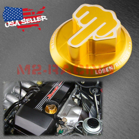 Gold Middle Finger Novelty Engine Oil Filter Tank Cap Cover Aluminum For Toyota