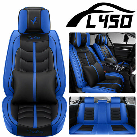 US Fly5D 5-Seats Car Seat Covers PU-Leather Protectors Cushions Set for 4 Season