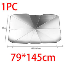 Multifunctional Car Umbrella Windshield Sun Shade Visor 57"x31" w/ Safety Hammer