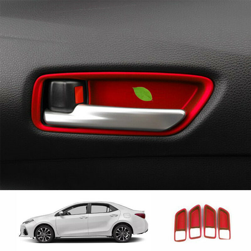 For Toyota Corolla 2019-2020 Matte red Interior door bowl sticker trim 4PCS