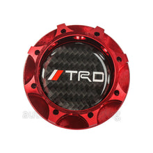 JDM TRD CARBON FIBER Sticker with ALUMNIUM RED Billet Engine Oil FILLER Cap
