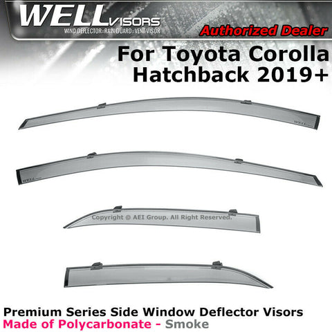 WELLvisors For 2019-Plus Toyota Corolla Hatchback Window Visors Rain Guards