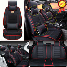 Deluxe PU leather Car SUV Seat Cover Full Set Front+Rear Cushion 5-Seats +Pillow