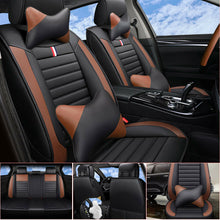 Car Seat Covers Top PU Leather Front & Rear Full Set Universal for 5-Seats Cars