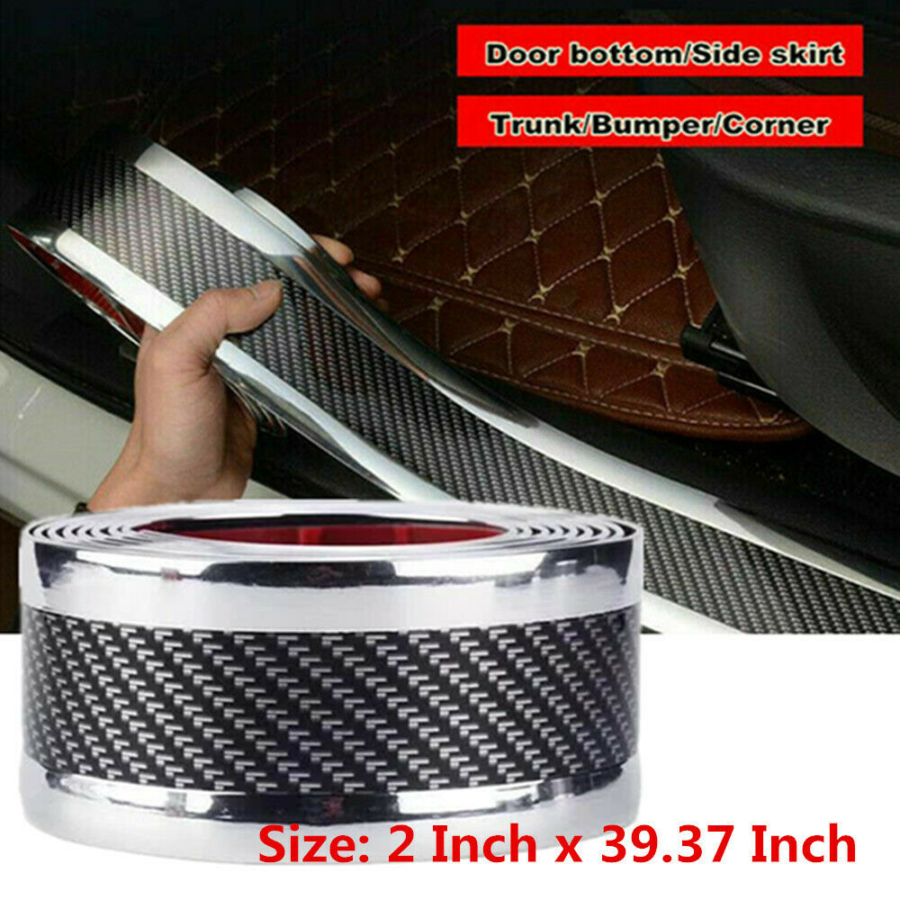2020 Accessories Car Carbon Fiber Door Plate Cover Anti Scratch Sticker US