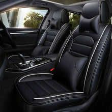 3D PU Leather Car SUV Seat Cover 5-Seats Front+Rear Cushion Black Universal Fit