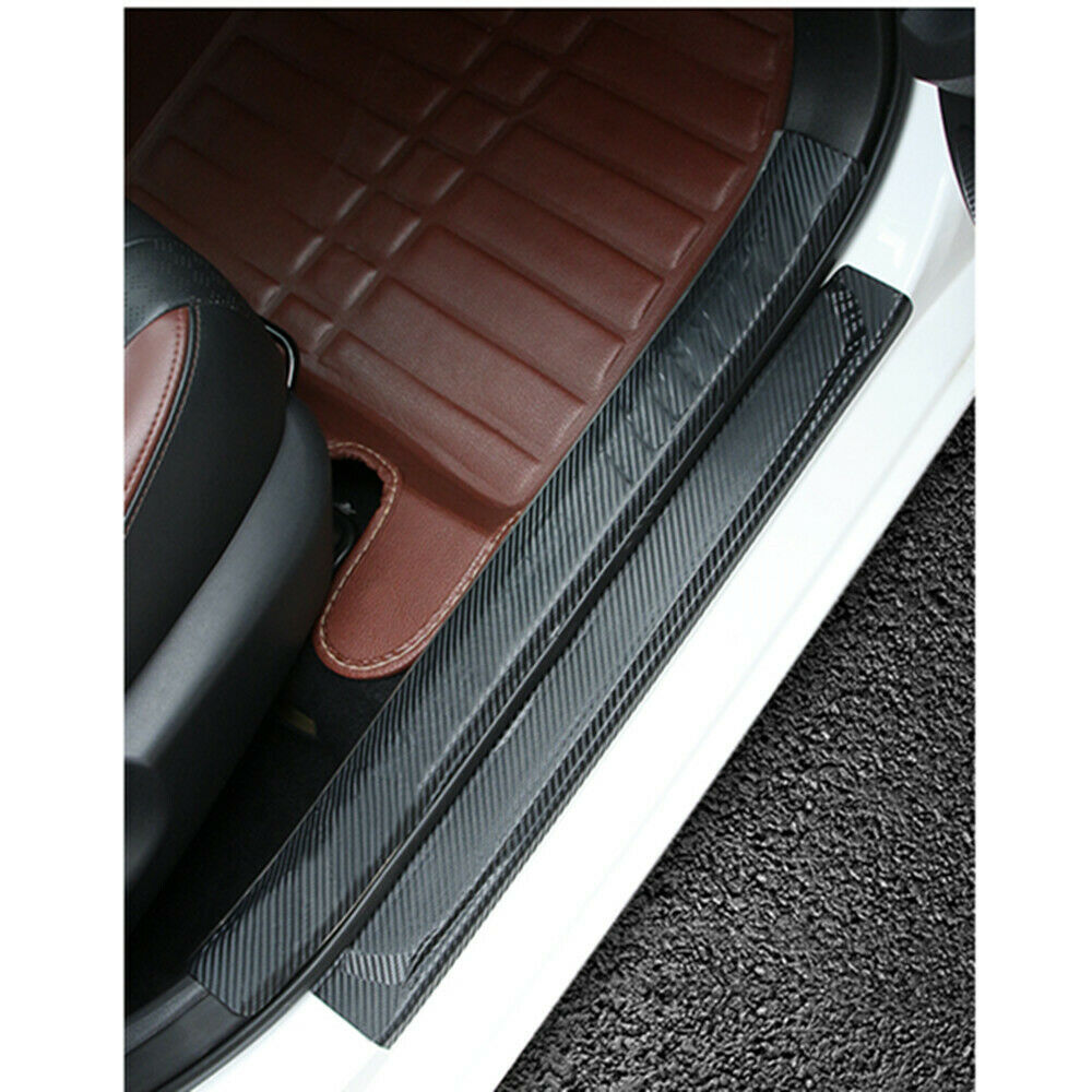 5D 4X Carbon Fiber Parts Accessories Vinyl Car Door Sill Scuff Sticker Protector