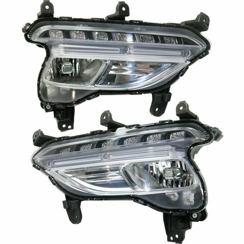 FITS HYUNDAI SANTA FE SPORT 2017-2018 FOG LIGHTS DRL BUMPER DRIVING LAMPS PAIR
