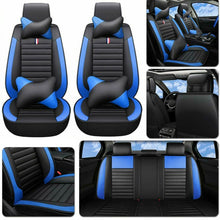 11Pcs Car Seat Cover Protector+Cushion Front & Rear Full Set PU Leather Interior