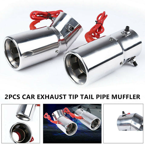 2X 76mm Stainless Steel Car Auto Exhaust Tip Tail Pipe Muffler Durable Universal