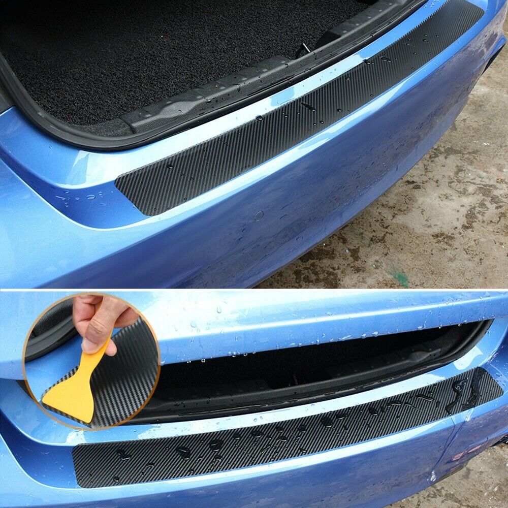 Carbon Fiber Car Rear Bumper Protector Corner Trim Sticker Accessories + Tool