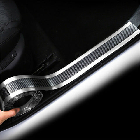 3D Carbon Fiber Car Door Plate Sill Cover Sticker Decal Interior Accessories