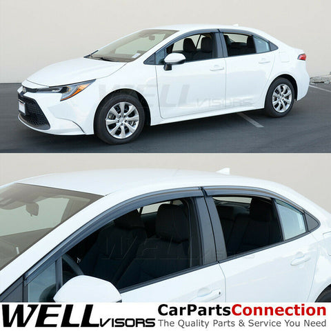 WellVisors Window Visor For 2020+ Toyota Corolla Deflector Guard Black Trim