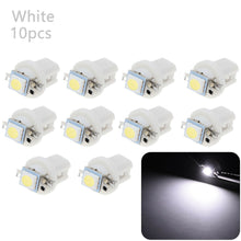 10pcs T5 B8.5D White Car Gauge LED Dashboard Instrument Cluster Gauge Light Bulb