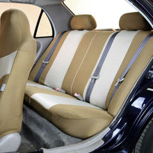 Universal Highback Seat Covers Full Set For Auto Car SUV 2 Tone Beige