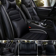 11Pcs Car Seat Cover Protector+Cushion Front & Rear Full Set PU Leather Interior