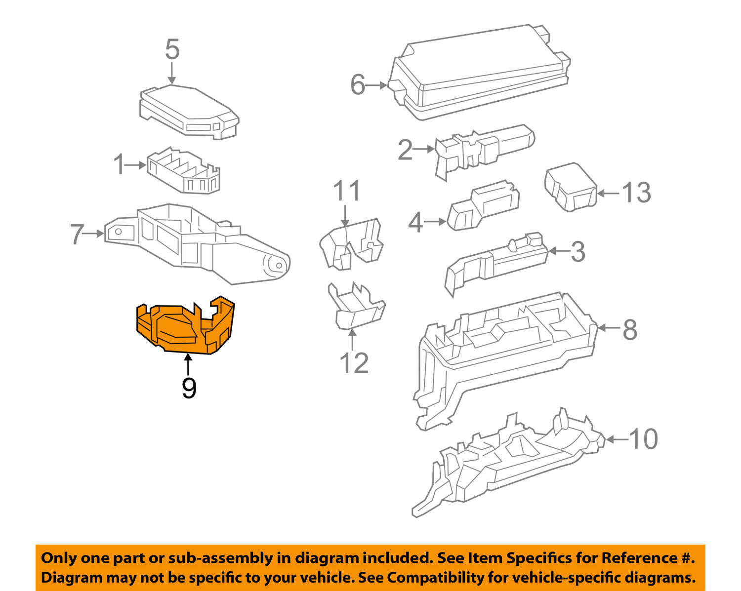 82663-47090 Toyota Cover, relay block, lower, no.2 8266347090, New Genuine OEM P