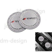 2PCS Silicone Carbon Fiber Car Cup Holder Pad Mat Coaster For TRD Non-Slip