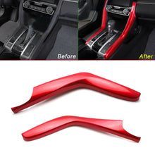 ABS Red Interior Gear Shift Panel Stripe Cover Trims Fit For Honda Civic 2016-20