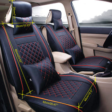 5 Seats Car Seat Cover Front+Rear Cushion PU Leather W/Pillow All Seasons Size S