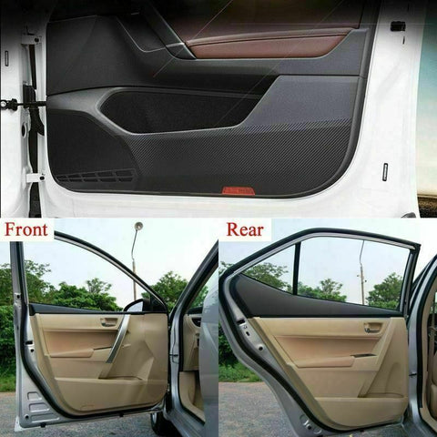 4pcs Carbon Fiber Side Edge Protection Anti-kick Door Pad For Toyota Corolla 14+