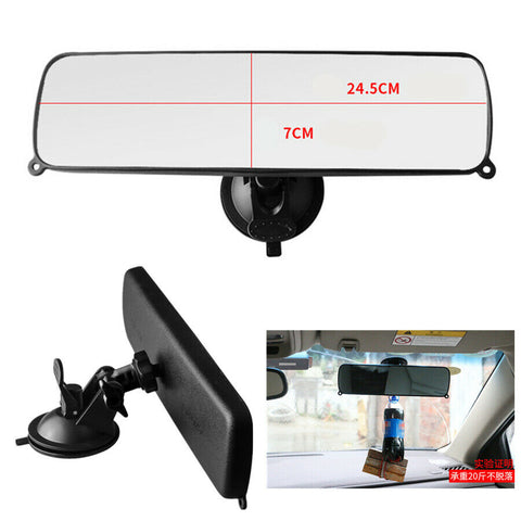 1Pcs Car Inside Flat Rear View Mirror Dash Makeup Mirror Suction Mount Universal
