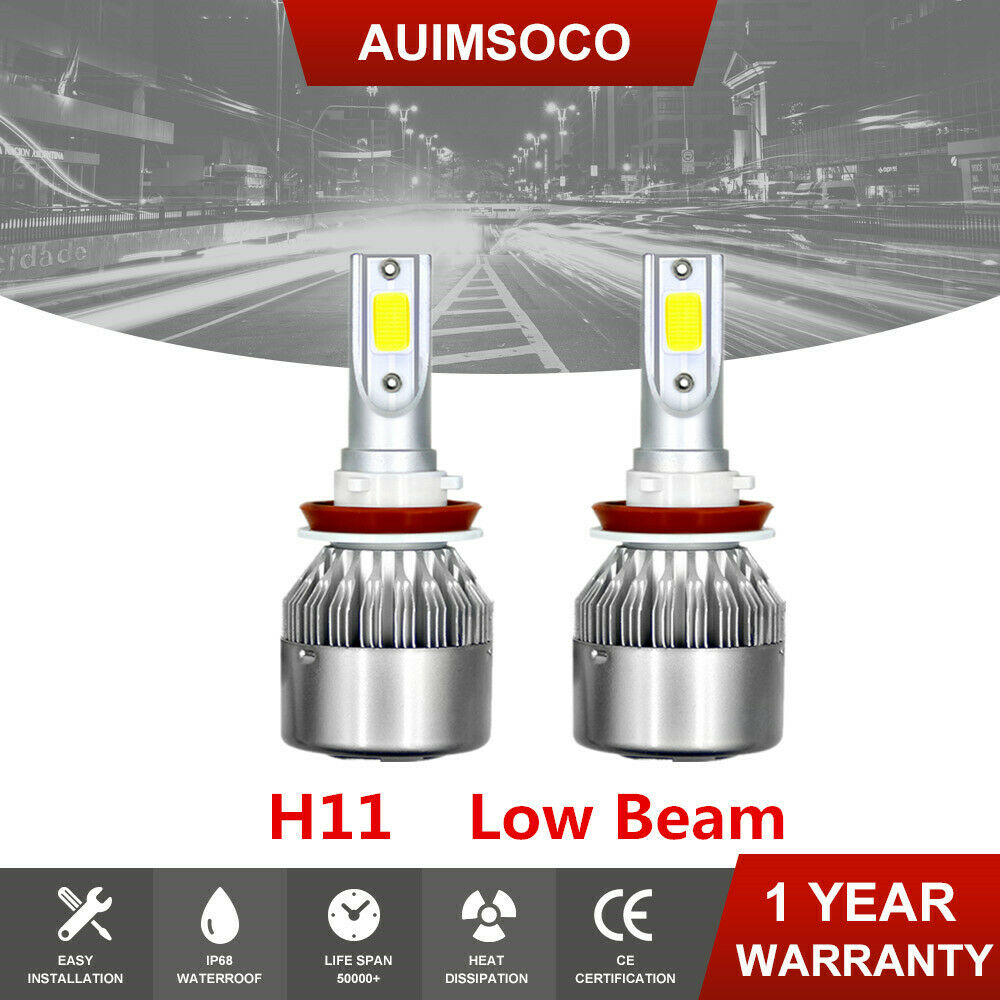 For Cadillac CTS 2008-2015 2X H11 LED Headlight Bulb Low Beam Super Bright 6000K