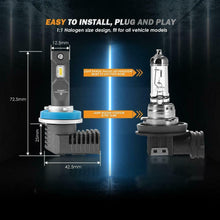 AUXBEAM H11 H8 H9 LED Headlight Kit Bulbs 6500K 50W 5000LM Super Bright F-P20