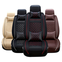 Blue Suture Car Auto Seat Cover Top Leather Universal 5-Seats Front+Rear Cushion