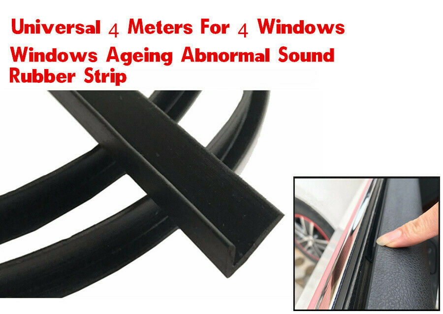 4M Black Rubber Sealed Strip Car Front Rear Side Window Edge Trim Weatherstrip