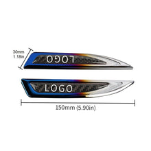 2x Mugen Burnt Blue Metal Carbon Fiber Emblem Car Trunk Side Wing Fenders Badge